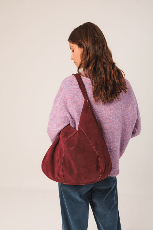 Suede Slouch Bag Garnet