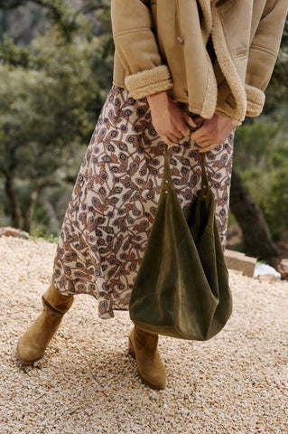 Suede Slouch Bag Tobacco