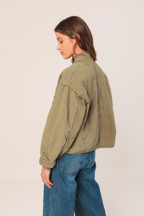 Indi & Cold Quilted Kimono Jacket Military