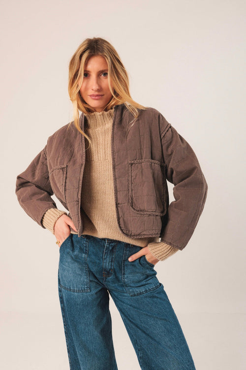 Quilted Kimono Jacket Tobacco