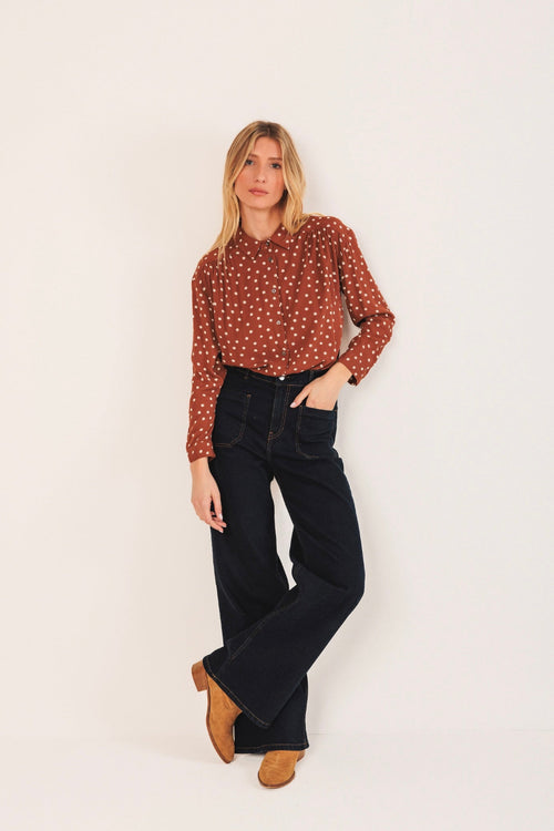 Bea Polka Dot Shirt Terracotta