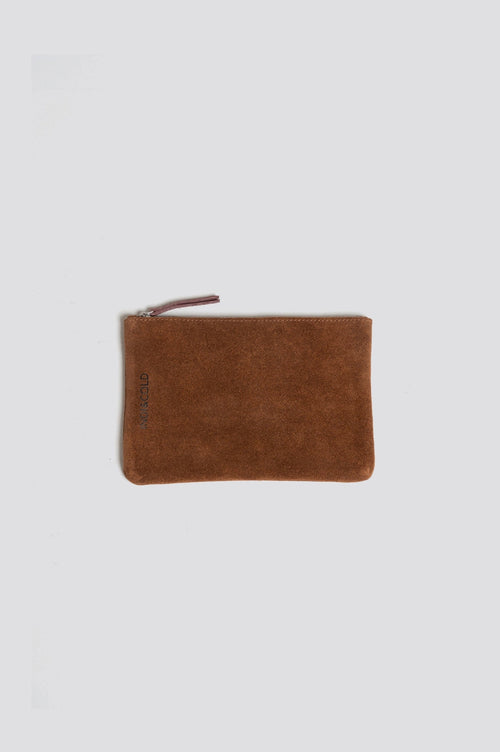 Split Leather Purse Tobacco