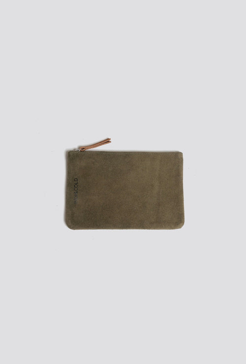 Split Leather Purse Khaki