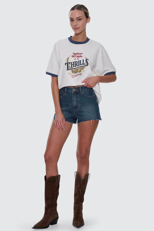 Sadie High Rise Micro Short Teal Blue