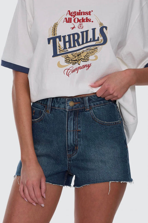 Sadie High Rise Micro Short Teal Blue