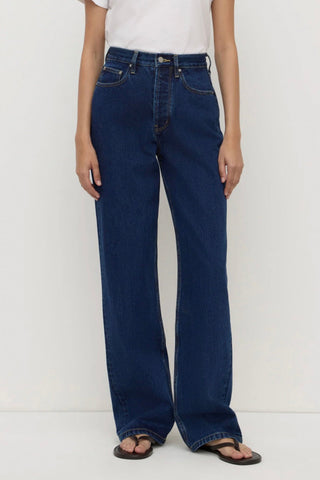 Belted Wide Leg Jean Classic Blue