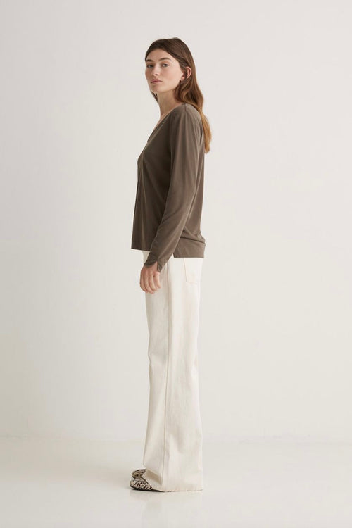 T-Shirt Baggy V-Neck Khaki