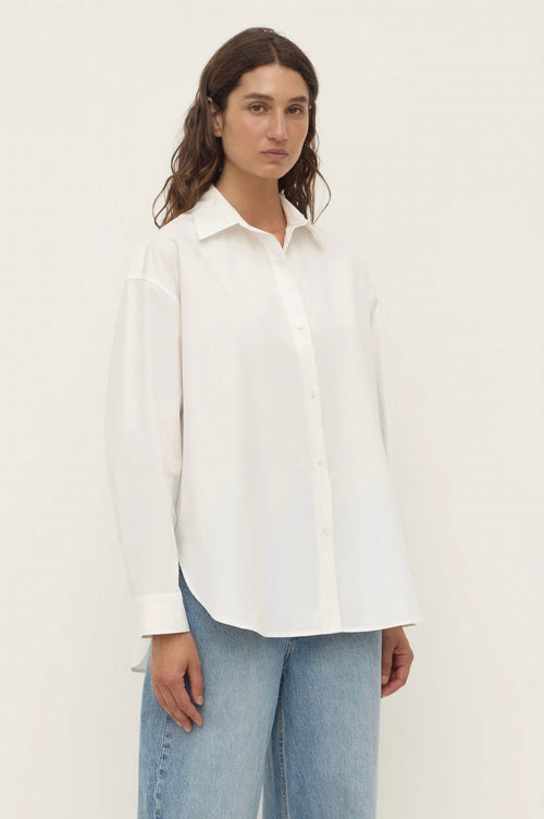 Marigold Poplin Long Sleeve Shirt White