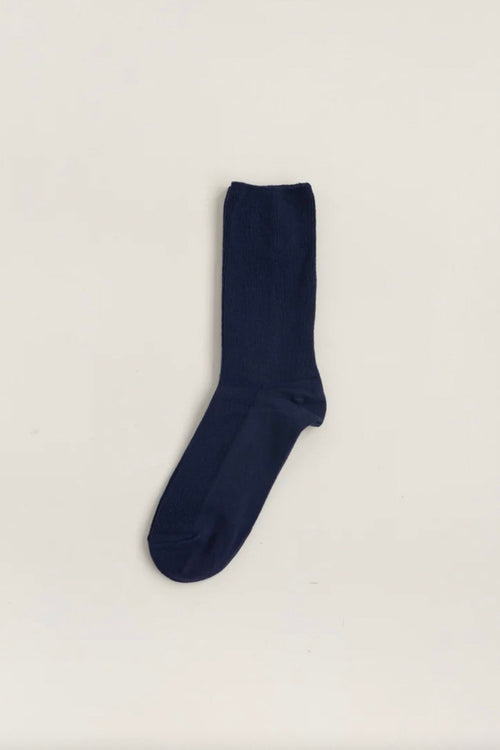 Common Garden Cotton Fine Rib Socks Classic Navy
