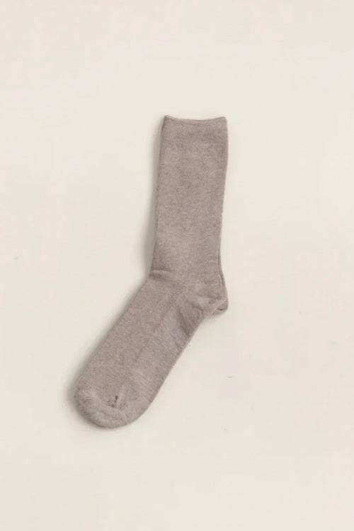 Common Garden Cotton Fine Rib Socks Taupe