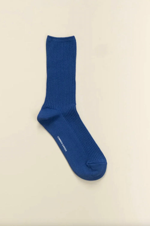 Cotton 2x2 Rib Socks Cobalt Blue