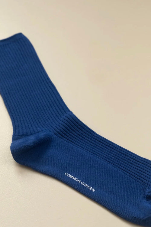 Cotton 2x2 Rib Socks Cobalt Blue