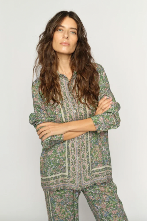 Kana Flowish Orchid Shirt Green