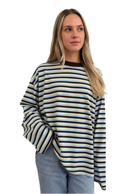 Muse Oversize Tee Blue Haze Stripe
