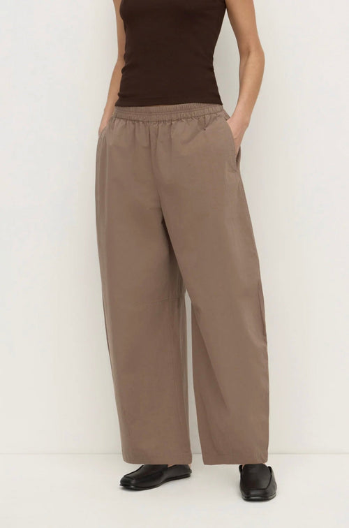 Elaine Washed Cotton Pant Dark Sand