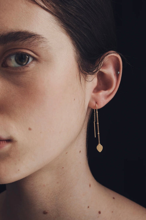 Hanging Lotus Earrings Gold