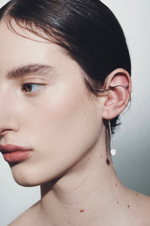 Hanging Lotus Earrings Silver