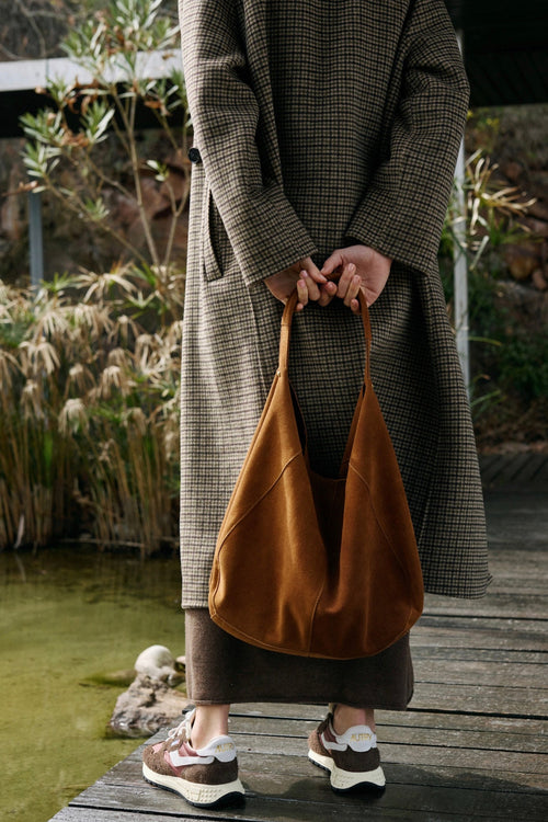 Suede Slouch Bag Tobacco
