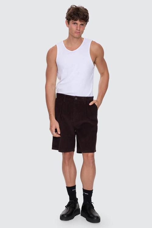 Slacker Cord Chino Short Postal Brown