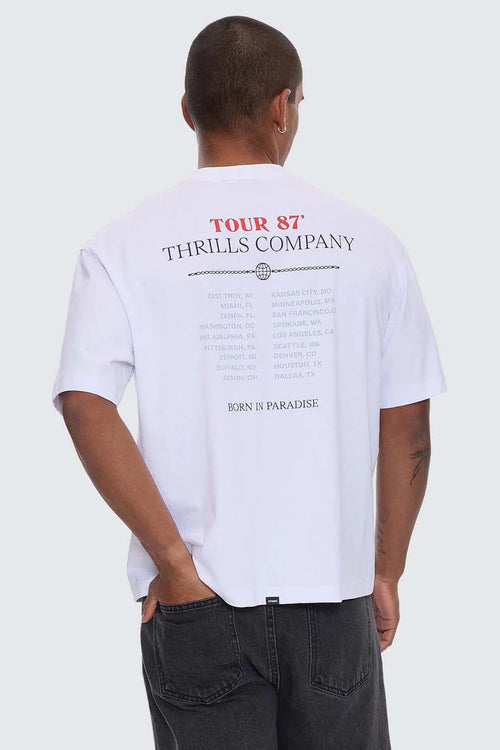 Metal & Dust Box Fit Oversize Cropped Tee White