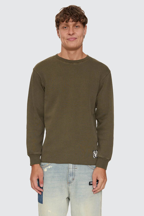 Delusions Waffle Long Sleeve Olive Night