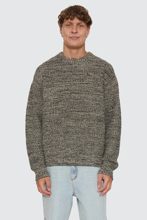Union Box Crop Crew Knit Carbon Marle