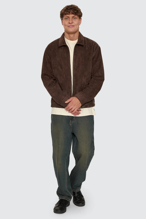 Suede Work Jacket Postal Brown