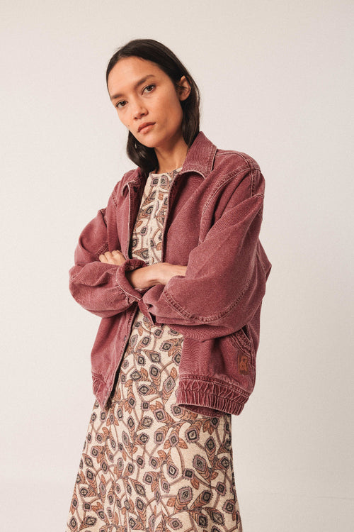 Washed Twill Jacket Cherry