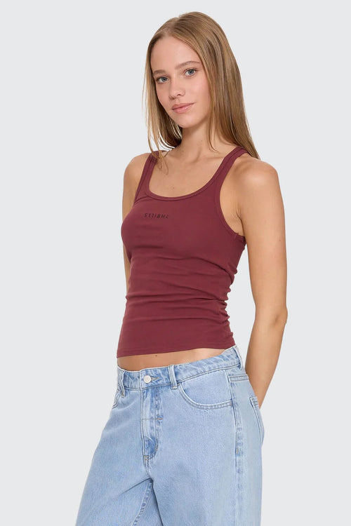 Minimal scoop tank new maroon