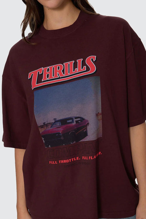 Full throttle oversized tee bitter chocolate