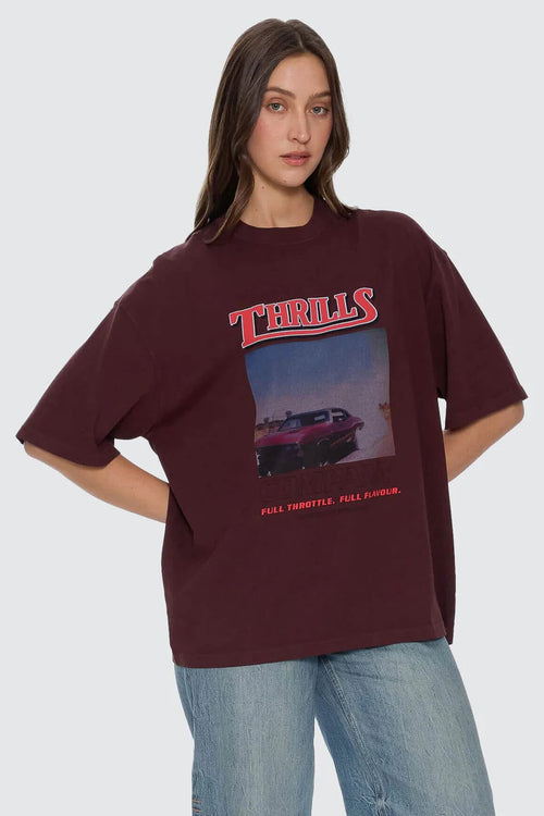 Full throttle oversized tee bitter chocolate