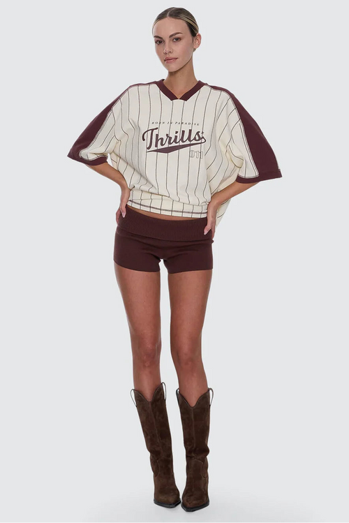 Mackenzie knit booty short bitter chocolate