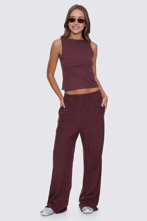 Hemp Relax Lightweight Pant Aubergine
