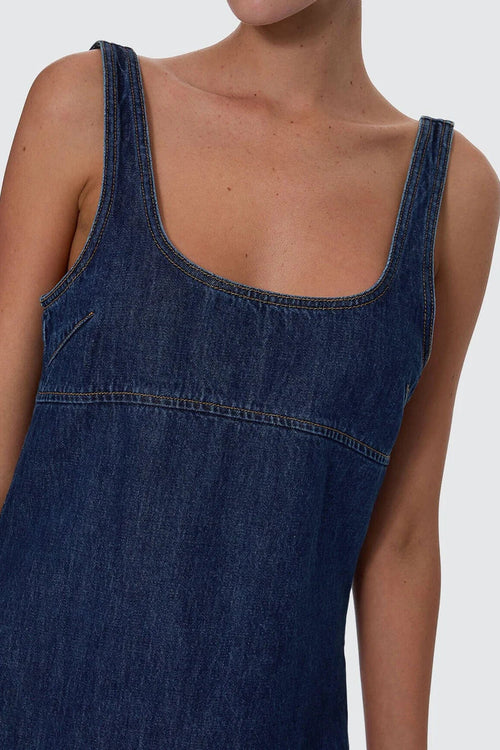 Luciana denim mini dress mid blue