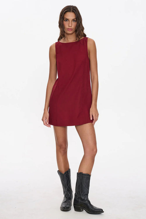 Knox Mini Dress Garnet Red