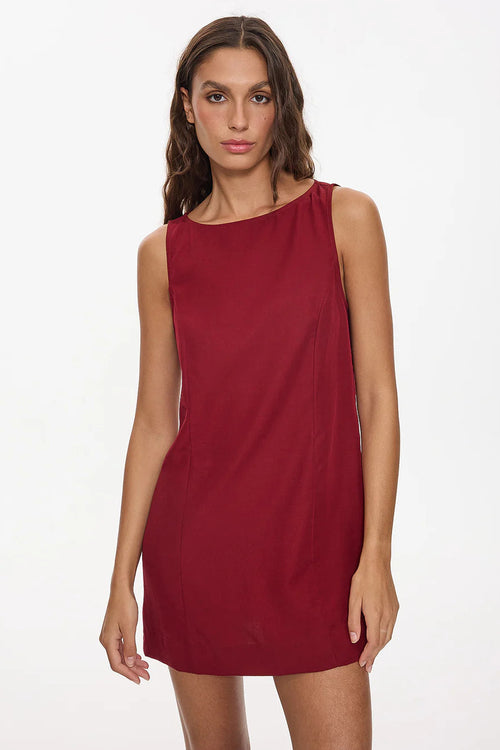 Knox Mini Dress Garnet Red