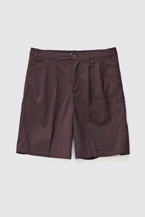 Amplify Pleated Short Chocolate Stripe