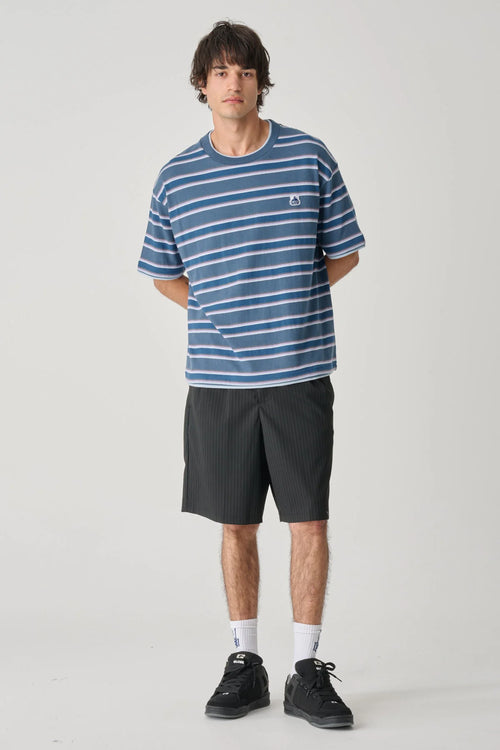 Striped Layer Gorilla Fit Tee Blue Mirage