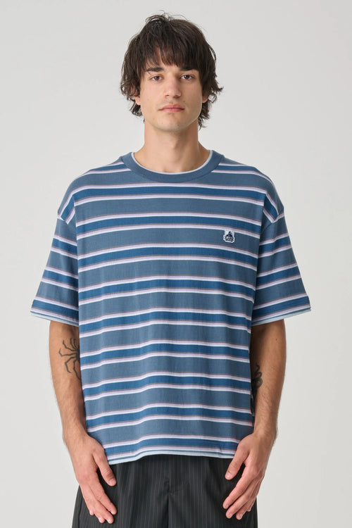 Striped Layer Gorilla Fit Tee Blue Mirage