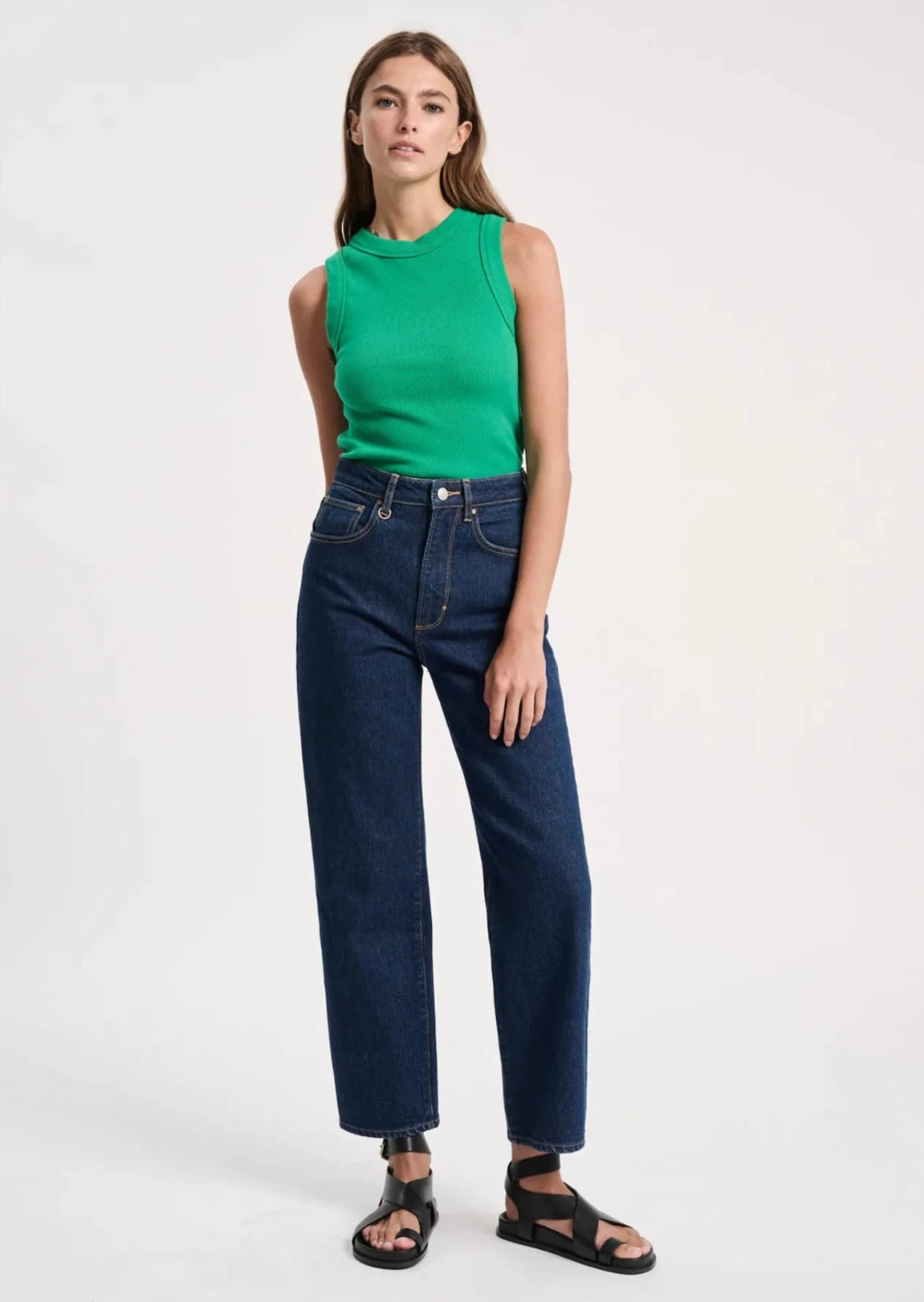 Edie high sales waist crop straight