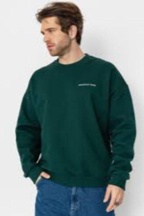 Embroidered Heavy Weight Crew Deep Emerald