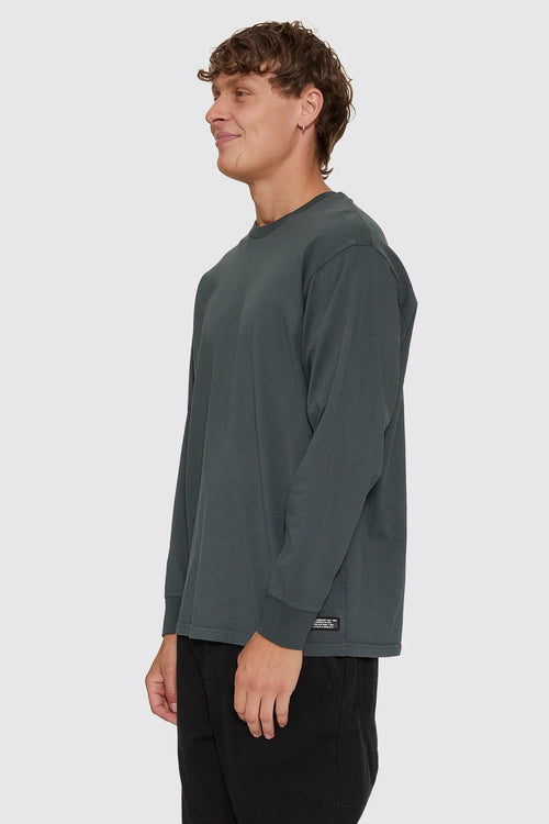 Military Oversized Long Sleeve Tee Petrol