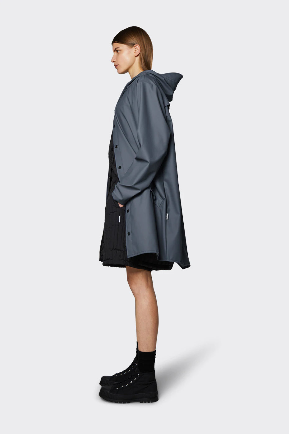 Rains long online jacket charcoal