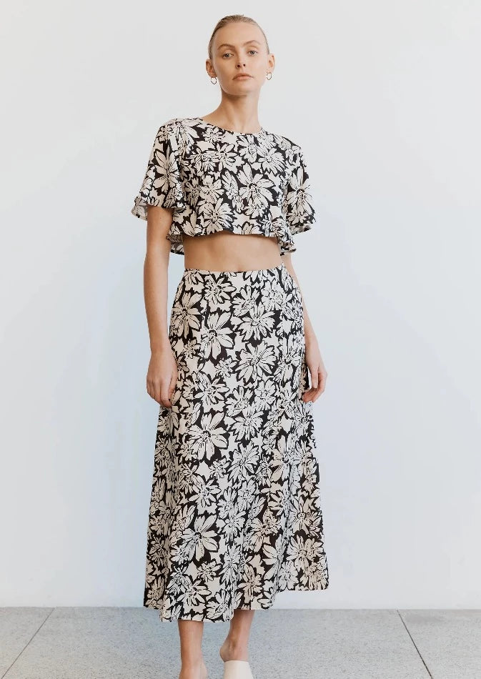 Flowers For You Flare Maxi Skirt