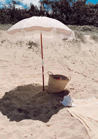 Business & Pleasure Holiday Beach Umbrella 70's Panel Sand