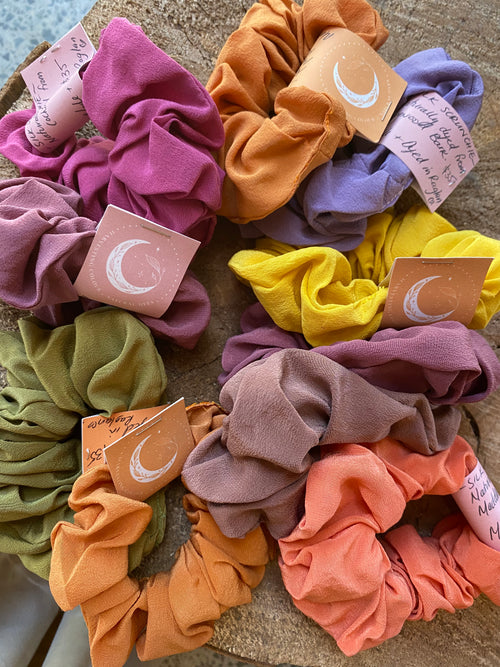 Harvesting Colour Plant Dyed Silk Scrunchie