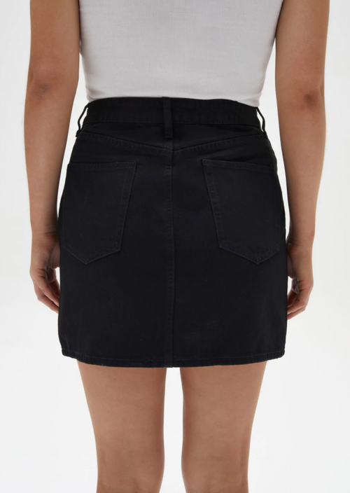 Denim Mini Skirt Jet Black