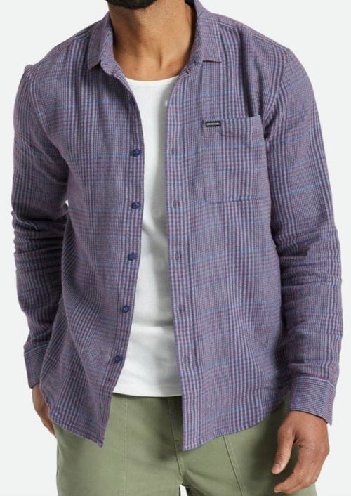 BIXBY L/S FLANNEL ISLAND BERRY/PACIFIC BLUE/CANC