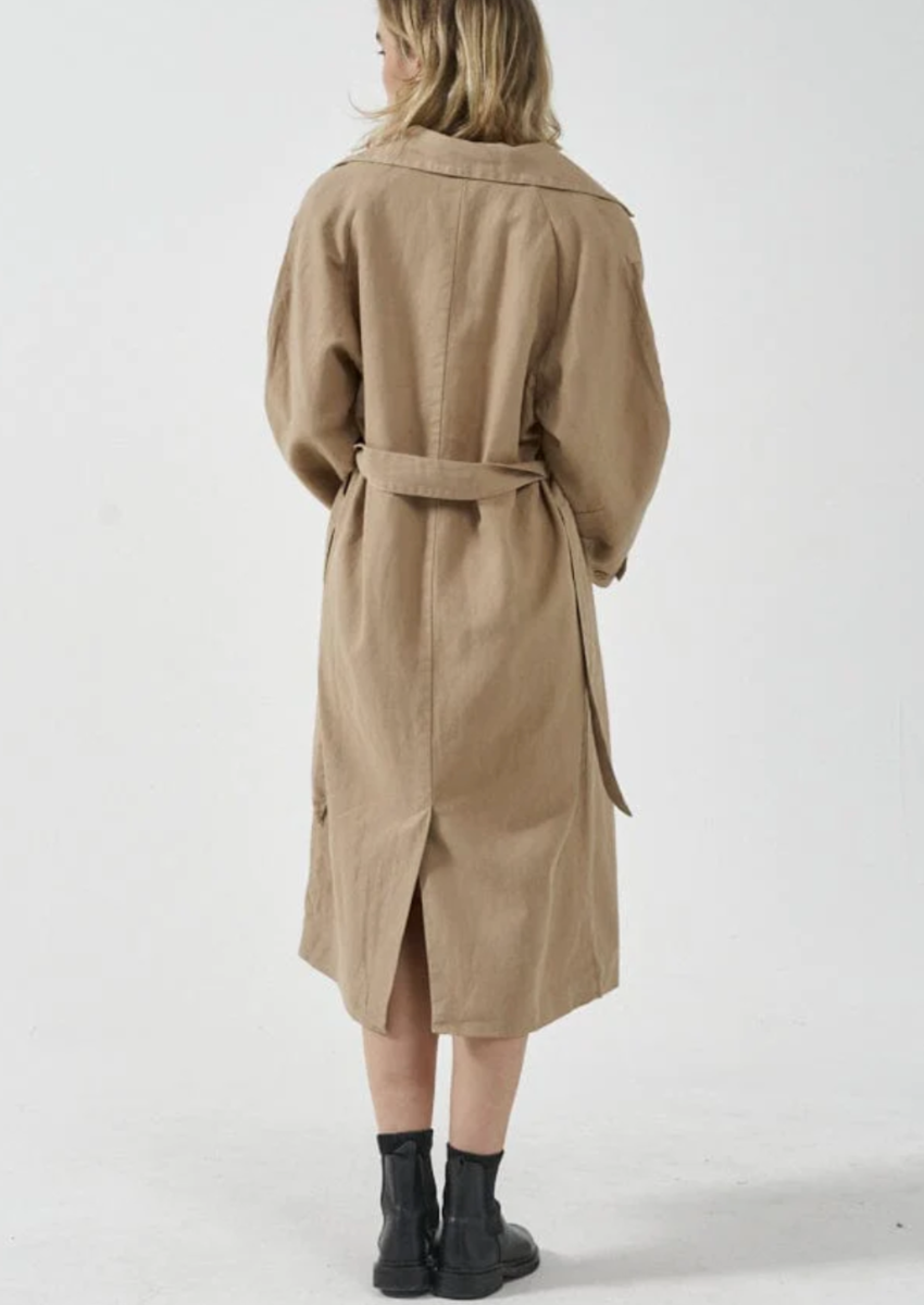 Thrills Discovery Trench Coat Faded Khaki | Shop ATAMIRA online NZ ...