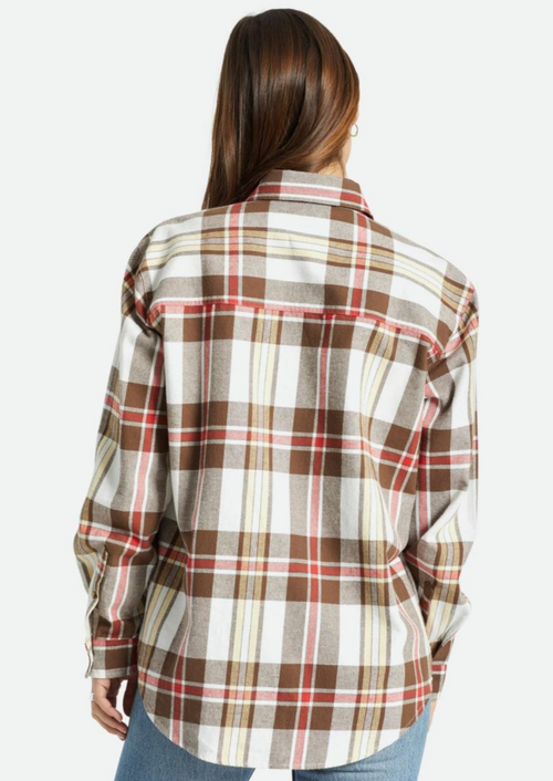 Bowery Flannel Off White/ Dark Earth
